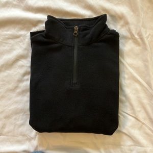 Boys L black Land's End quarter zip fleece